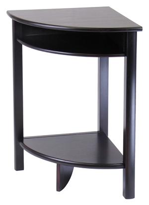 92720 Liso Corner Table Cube Storage and Shelf - Dark Espresso