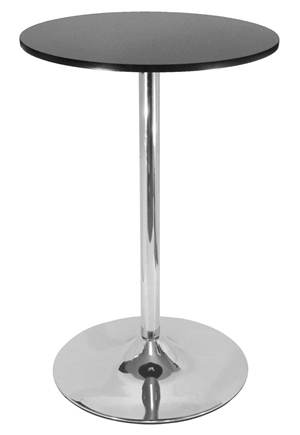 93628 28 Inch Round Pub Table - Black Top Metal Leg