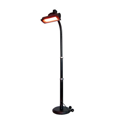 Fire Sense 60253 1500 Watt Electric Infrared Pole Mounted Patio Heater - Black Powder Coated Steel