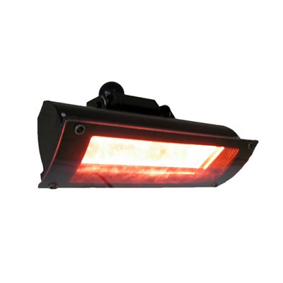 Fire Sense 60255 1500 Watt Electric Infrared Wall Mounted Patio Heater - Black Powder Coated Steel