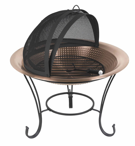 Fire Sense 60124 Copper Cocktail Fire Pit - 30 Inch with Decorative Steel Stand