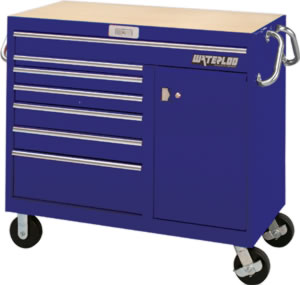Waterloo MG4607BU Magnum Series 46 Inch 7-Drawer Tool Cart With Bulk storage - Blue