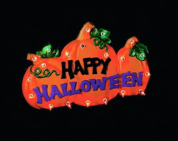 Christmas Source 650057 17 Inch Pumpkin Happy Halloween with 10 Lights