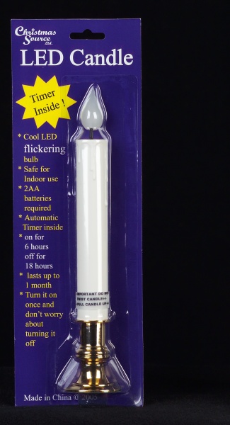 Christmas Source 960022 9.5 Inch LED Battery Operated Flickering Timer Candle