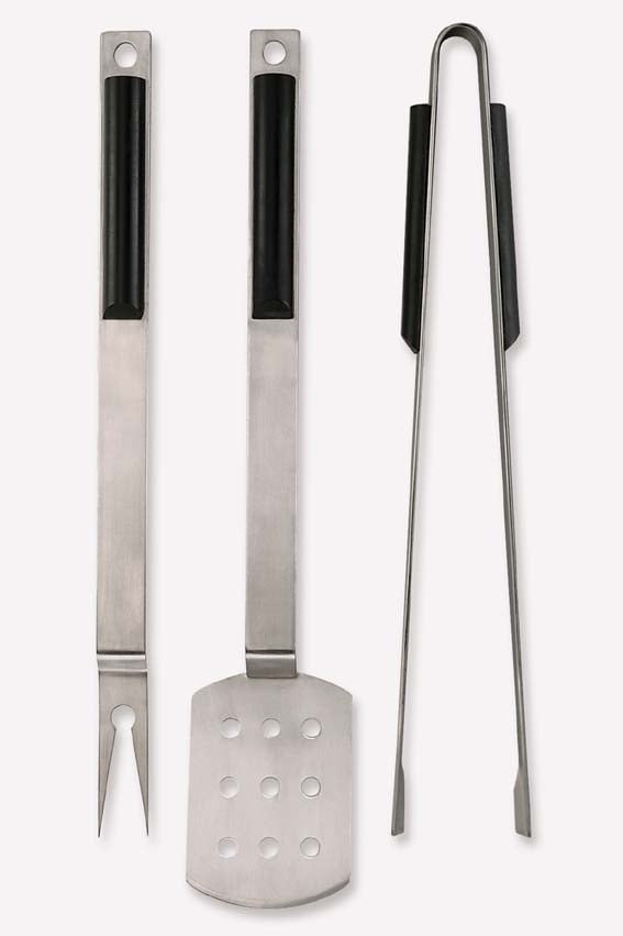 20795 Terrazzo Barbeque Set Of 3 Flat Handle With Nylon 17.73 Inch Stainless Steel