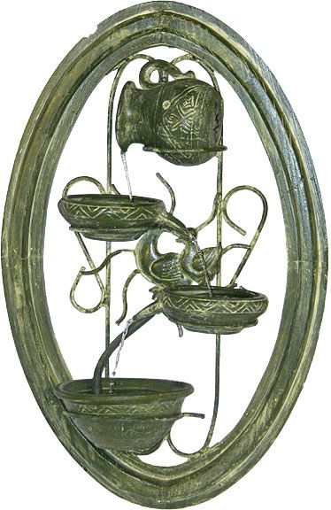 Alpine CAN116 Wall Fountain 16Lx7Wx24H Antique Harvest Green