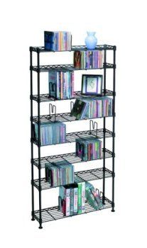 Atlantic 3020 Max 8Tier Adjustable MultiMedia Storage Black Steel Shelving