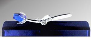 Crystal Florida Blue Rose 5.1 Inch in Gift Box - 1905-B