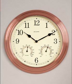 Chaney Clock 00919 Tritan Antique Copper Metal Wall Clock
