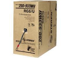 Steren UL Listed RG6 Coaxial Cable 1000 Foot Pull Box 200933BK