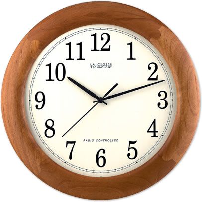 Lacrosse Technology 12.5 Inch Natural Wood Atomic Analog Wood Wall Clock - WT-3122J