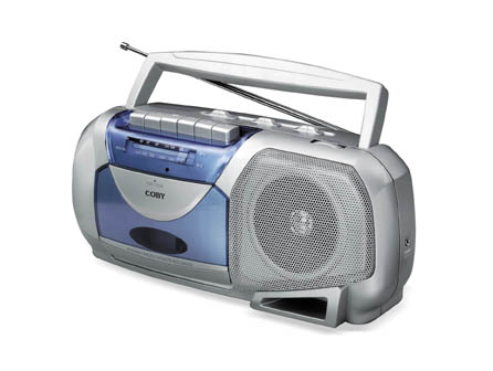 Coby CX144 PORTABLE AM FM CASSETTE PLAYER RECORDER