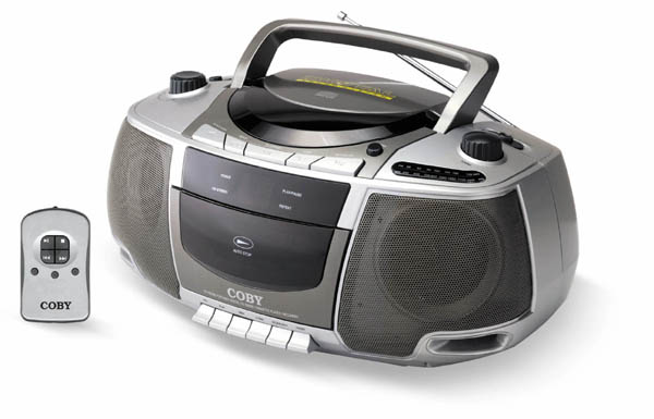 Coby CXCD250 PORTABLE CD RADIO STEREO CASSETTE PLAYER RECORDER with REMOTE CONTROL