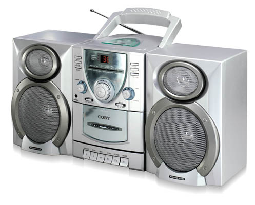 Coby CXCD400 MINI HI-FI CD/STEREO CASSETTE PLAYER/RECORDER with AM/FM TUNER & DETACHABLE SPEAKERS