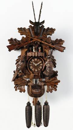 River City MD849-24 24 Inch Hunters Clock Live Animals Cuckoo Clock