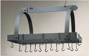 30 X 20.5 X 15.3 Graphite Pot Rack With Grid And 24 Hooks - 101gu