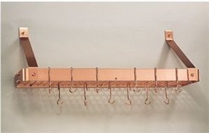 36.2 X 9 X 12 Decor Copper Bookshelf Rack With Grid And 12 Hooks - 104cp