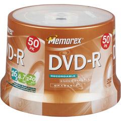 Memorex 16x WriteOnce DVDR Spindle 32025639