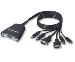 Belkin 2-Port KVM Switch with PS/2 Built-in Cabling F1DK102P