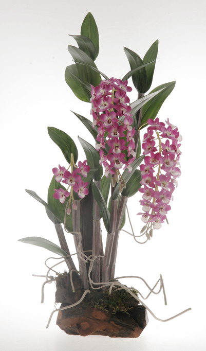 Nearly Natural 4403-LV Dendrobium Silk Orchid Plant with Root Base Lavender