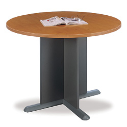 Conference Tables - Bush Business Furniture TB57442 Natural Cherry - Graphite Gray Round Conference Table