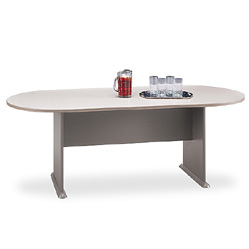 Conference Tables - Bush Business Furniture TR75784 Medium Taupe - Dove Gray Racetrack Conference Table