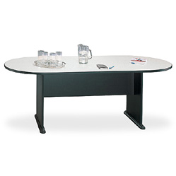 Conference Tables - Bush Business Furniture TR84284 White Spectrum Paper - Slate Racetrack Conference Table