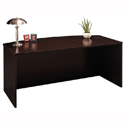 Desk Furniture - Bush Business Furniture WC12946 Mocha Cherry Series C Bow Front Desk