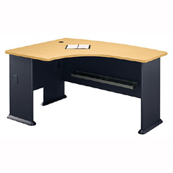 Bush Desk - Bush Business Furniture WC14333 Savannah Beech - Slate Series A Left LBow Desk