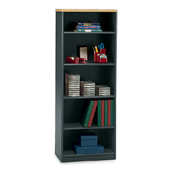 5 Shelf Bookcase - Bush Business Furniture WC14365 Savannah Beech - Slate Series A Bookcase 5 Shelf