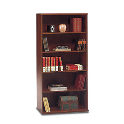 Bookcase Furniture - Bush Business Furniture WC24414 Hansen Cherry Series C Open Double Bookcase