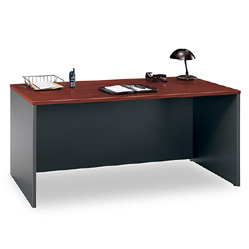 Desk Furniture - Bush Business Furniture WC24442 Hansen Cherry - Graphite Gray Series C Desk 66 Inch