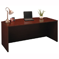 Desk Furniture - Bush Business Furniture WC36746 Mahogany Series C Bow Front Desk