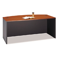 Bush Desk - Bush Business Furniture WC48546 Auburn Maple - Graphite Gray Series C Bow Front Desk