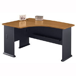 Bush Desk - Bush Business Furniture WC57433 Natural Cherry - Slate Series A Left LBow Desk