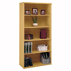 Bookcase Furniture - Bush Business Furniture WC60314 Light Oak Series C Open Double Bookcase