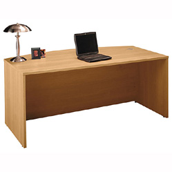 Bush Desk - Bush Business Furniture WC60346 Light Oak Series C Bow Front Desk