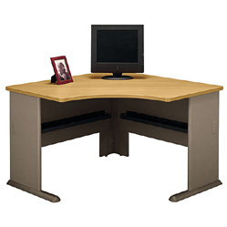 Corner Desk - Bush Business Furniture WC64366 Light Oak - Sage Series A Corner Desk