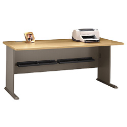 Desk Furniture - Bush Business Furniture WC64372 Light Oak - Sage Series A 72 Inch Desk