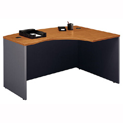 Desk Furniture - Bush Business Furniture WC72422 Natural Cherry - Graphite Gray Series C Right LBow Desk