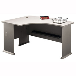 Desk Furniture - Bush Business Furniture WC75733 Medium Taupe - Dove Gray Series A Left LBow Desk