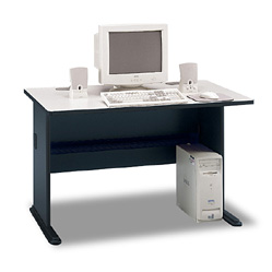 Desk Furniture - Bush Business Furniture WC8448A Slate - White Spectrum Paper Series A 48 Inch Desk