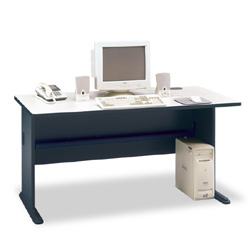 Desk Furniture - Bush Business Furniture WC8460A Slate - White Spectrum Paper Series A 60 Inch Desk