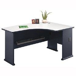 Bush Desk - Bush Business Furniture WC84822 White Spectrum Paper - Slate Series A Right LBow Desk