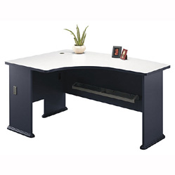 Bush Desk - Bush Business Furniture WC84833 White Spectrum Paper - Slate Series A Left LBow Desk