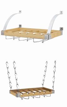 Concept Housewares WR40526 Wine Bottle  Glass Ceiling Wall Mount Wine Rack 6 Bot