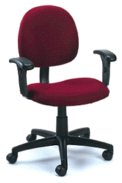 Boss Mid Back Fabric Task Chair With Adjustable Arms - B9091 - Burgundy by Boss