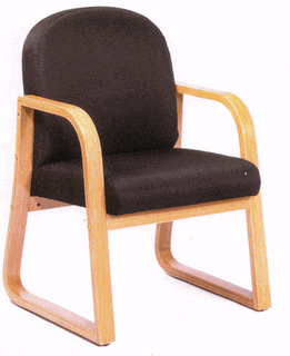 Wood Chairs - Boss Oak Finish Wood Reception Chair - B9560 - Burgundy