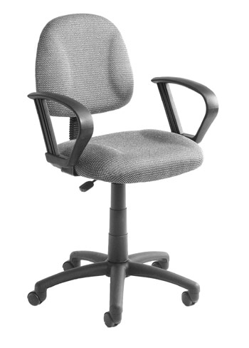 B317-gy Grey Fabric Office Task Chair With Built-in Lumbar Support