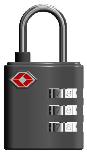 Black 3-digit TSA lock Set of 2 TS928